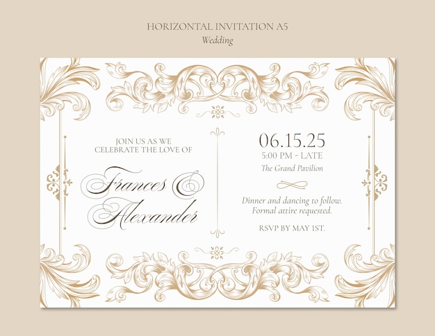 Diseño de plantillas de invitaciones de boda