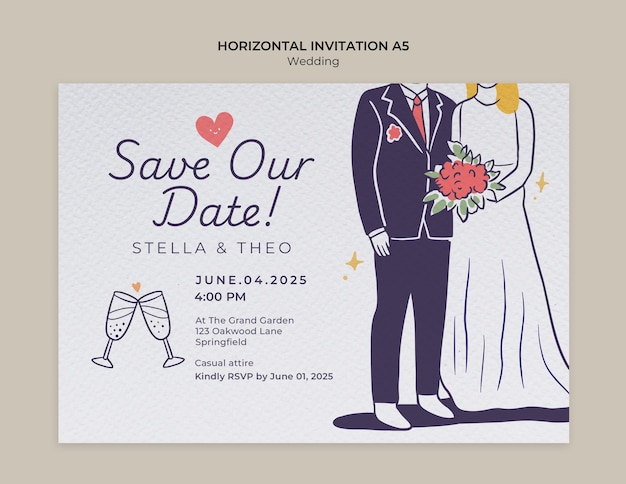 Diseño de plantillas de invitaciones de boda