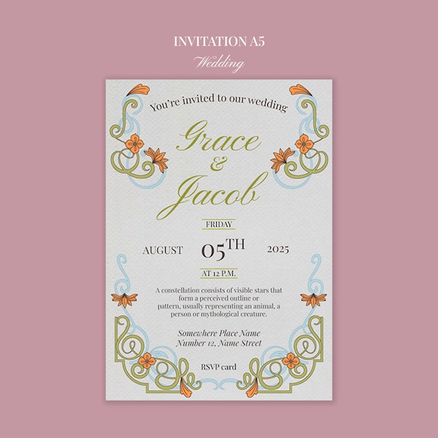 Diseño de plantillas de invitaciones de boda