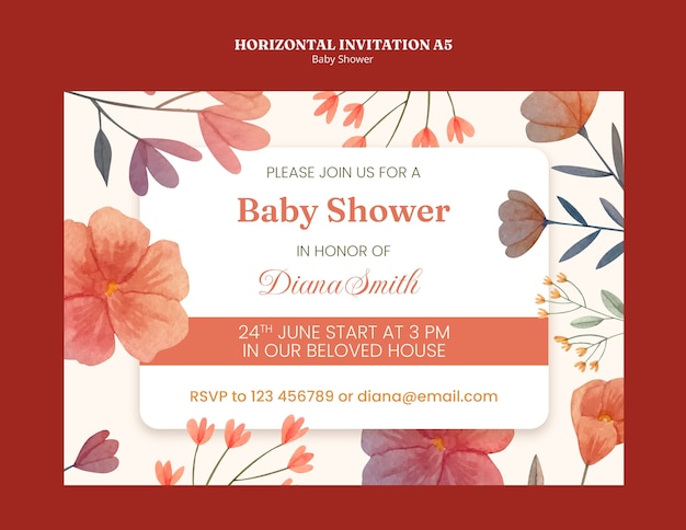 Diseño de plantillas de invitaciones para la ducha de bebé