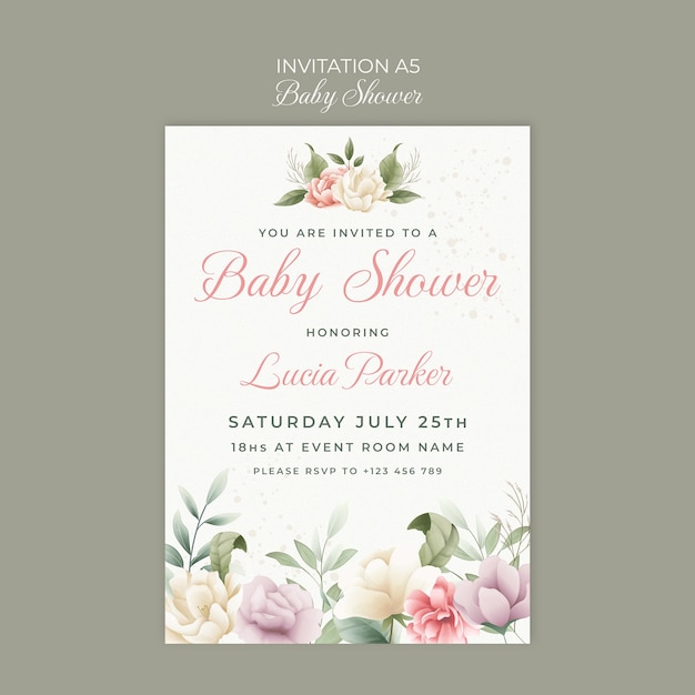 Diseño de plantillas de invitaciones para la ducha de bebé