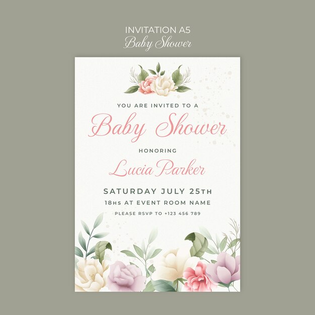 Diseño de plantillas de invitaciones para la ducha de bebé