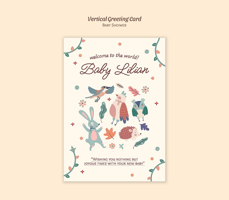 PSD gratuito diseño de plantillas de invitaciones para la ducha de bebé