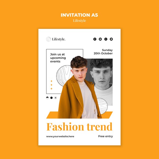 Diseño de plantillas de invitaciones de estilo de vida