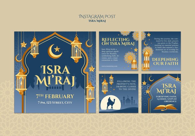 Diseño de plantillas de Isra miraj