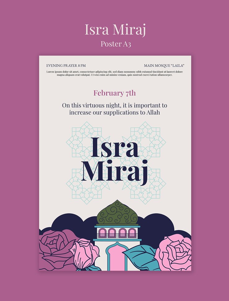 PSD gratuito diseño de plantillas de isra miraj
