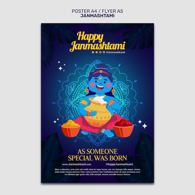 Diseño de plantillas de Janmashtami