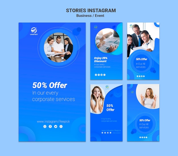 Diseño de plantillas en línea para historias de instagram de negocios