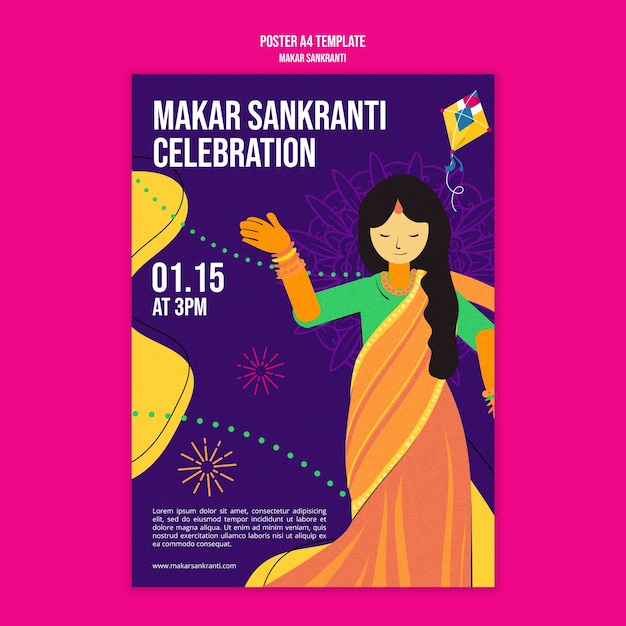 Diseño de plantillas de makar sankranti