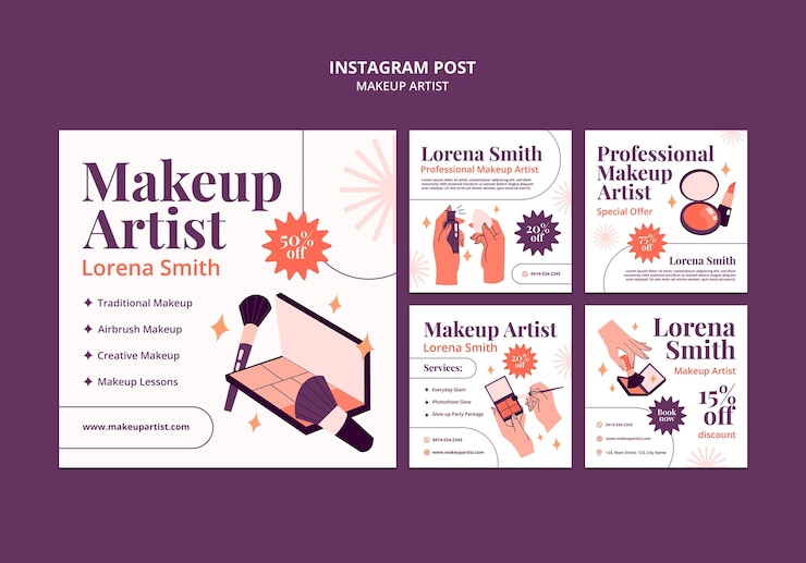 PSD gratuito diseño de plantillas de maquillaje