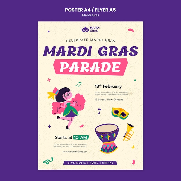 Diseño de plantillas de mardi gras