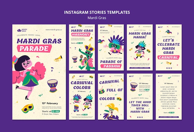 PSD gratuito diseño de plantillas de mardi gras