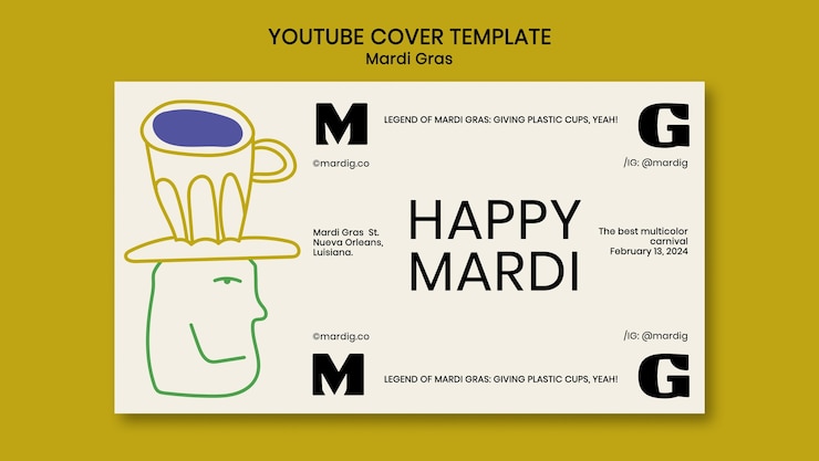 PSD gratuito diseño de plantillas de mardi gras