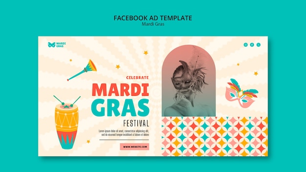 PSD gratuito diseño de plantillas de mardi gras