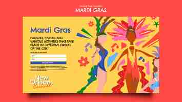 PSD gratuito diseño de plantillas de mardi gras