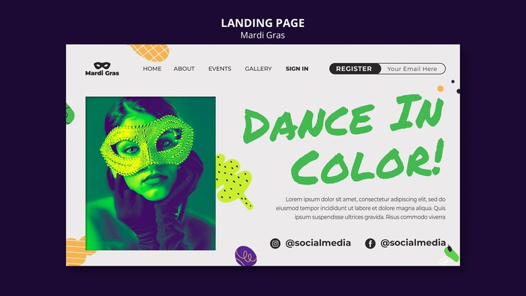 PSD gratuito diseño de plantillas de mardi gras