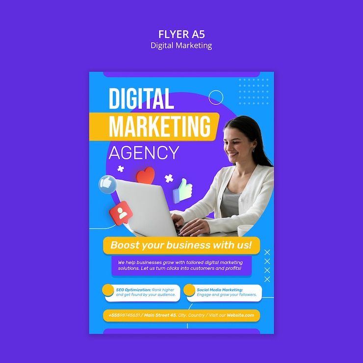 PSD gratuito diseño de plantillas de marketing digital