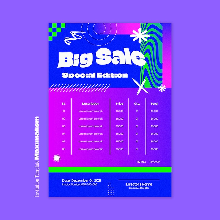 PSD gratuito diseño de plantillas de maximalismo