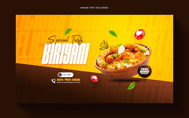 Diseño de plantillas de menús de alimentos y restaurantes para banners web o portadas