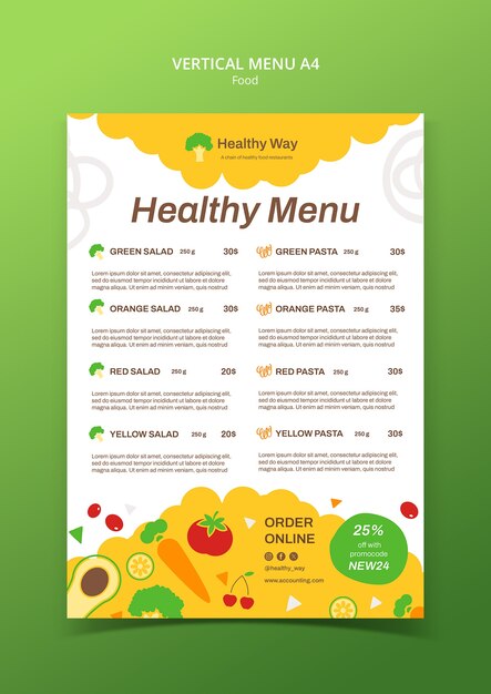Diseño de plantillas de menús de alimentos