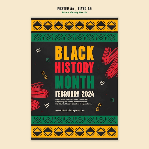 PSD gratuito diseño de plantillas del mes de la historia negra