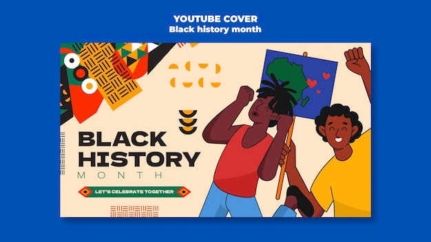 PSD gratuito diseño de plantillas del mes de la historia negra