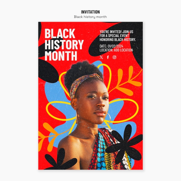 Diseño de plantillas del mes de la historia negra