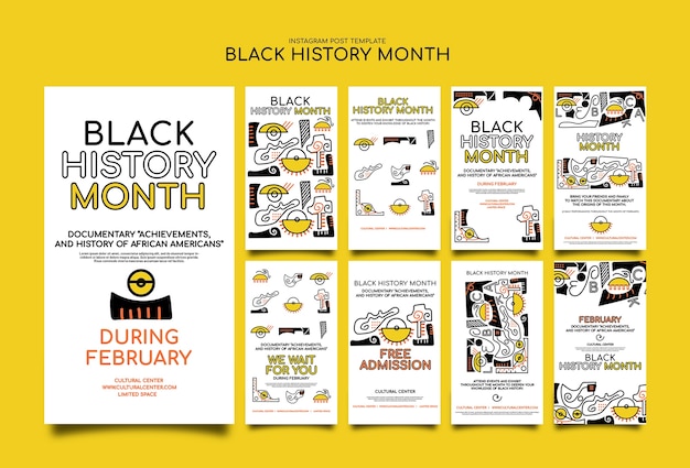 Diseño de plantillas del mes de la historia negra