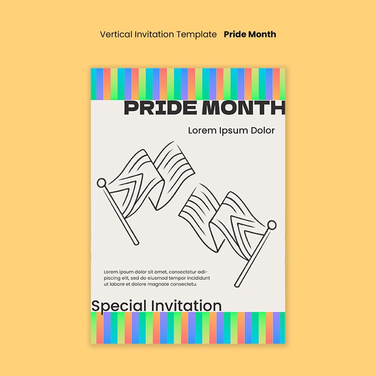 PSD gratuito diseño de plantillas para el mes del orgullo