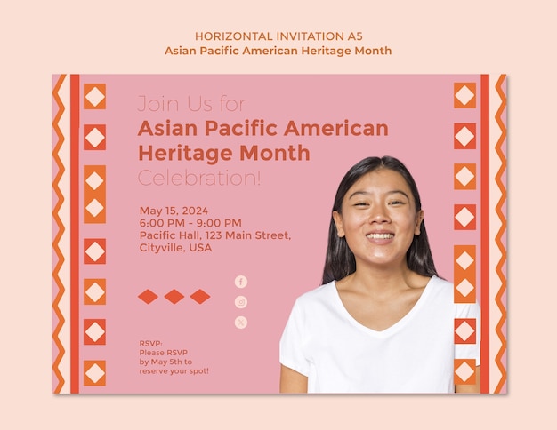 PSD gratuito diseño de plantillas del mes del patrimonio asiático pacífico americano