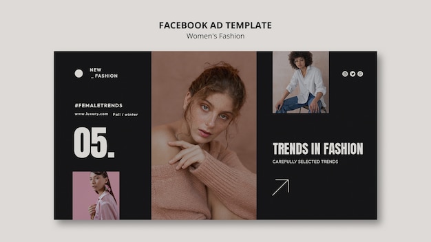 PSD gratuito diseño de plantillas de moda femenina.