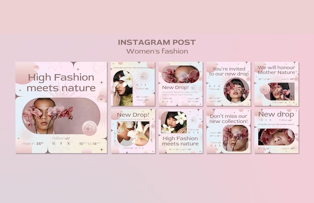 Diseño de plantillas de moda femenina.