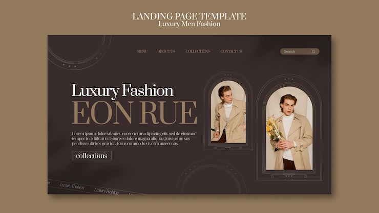PSD gratuito diseño de plantillas de moda masculina de lujo.