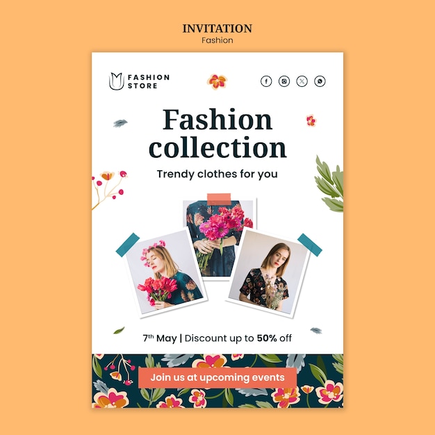 PSD gratuito diseño de plantillas de moda