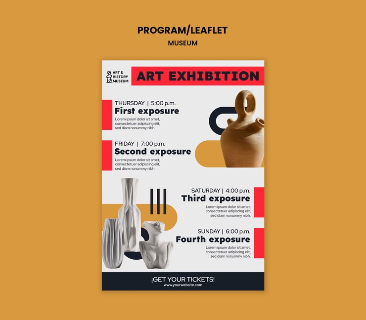 PSD gratuito diseño de plantillas de museos