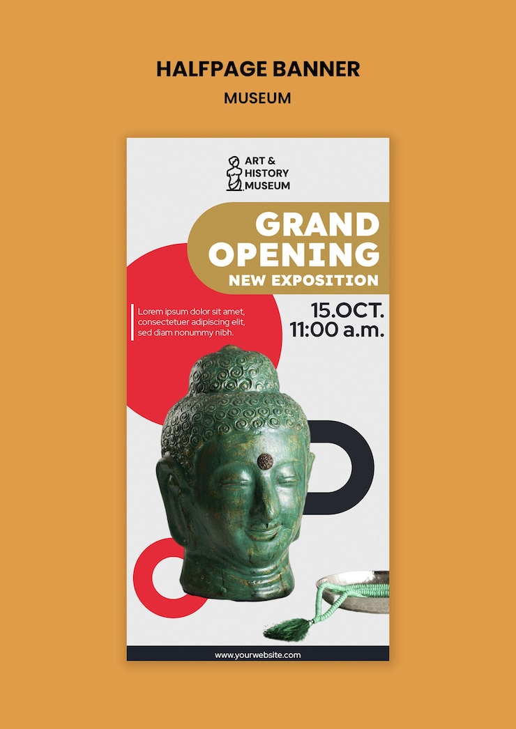 PSD gratuito diseño de plantillas de museos