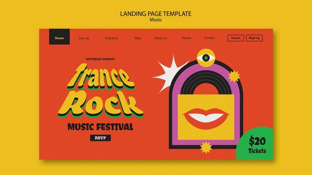 Diseño de plantillas de música de diseño plano