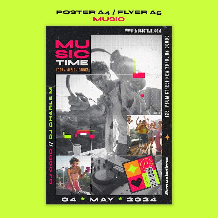 PSD gratuito diseño de plantillas de música