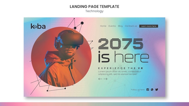 PSD gratuito diseño de plantillas de página de aterrizaje de tecnología