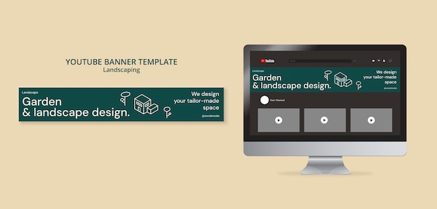 PSD gratuito diseño de plantillas de paisajismo