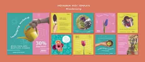 PSD gratuito diseño de plantillas de paisajismo