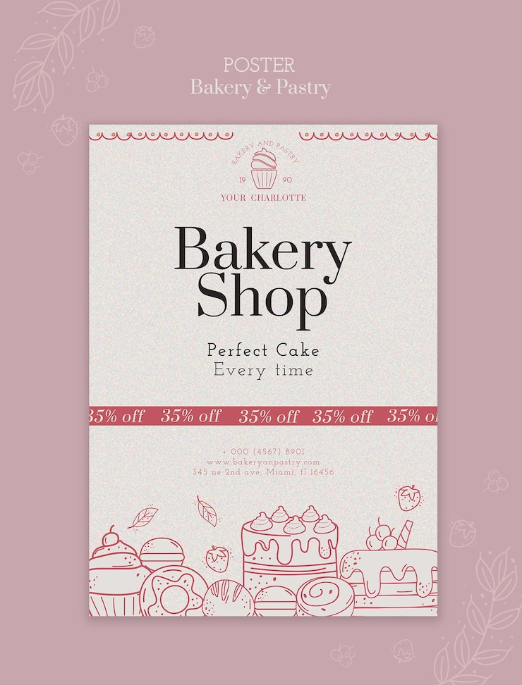 PSD gratuito diseño de plantillas de panadería
