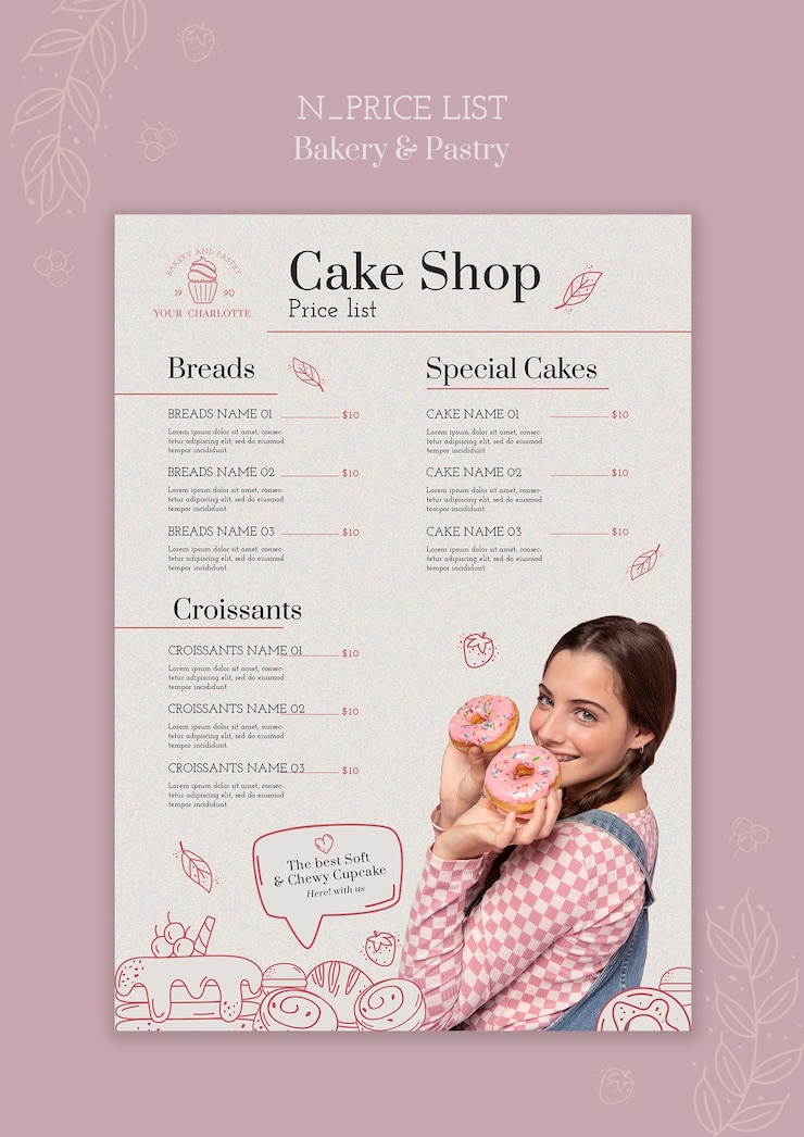 PSD gratuito diseño de plantillas de panadería