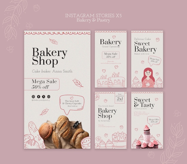 PSD gratuito diseño de plantillas de panadería