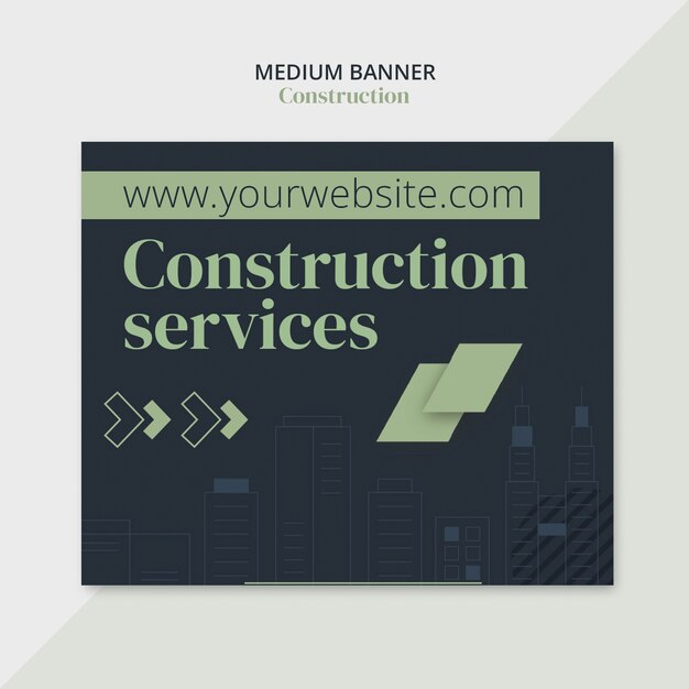 Diseño de plantillas de pancartas de construcción