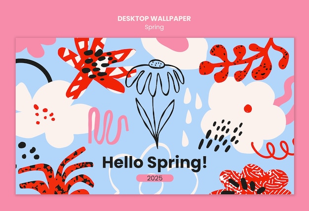 Diseño de plantillas de papel tapiz para el festival de primavera