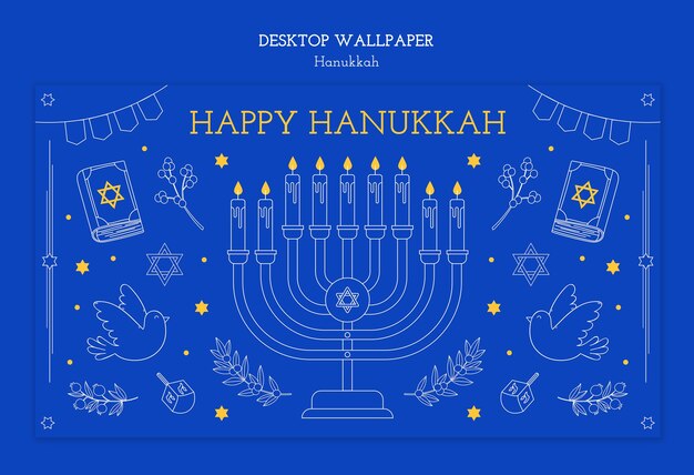 Diseño de plantillas de papel tapiz de Hanukkah