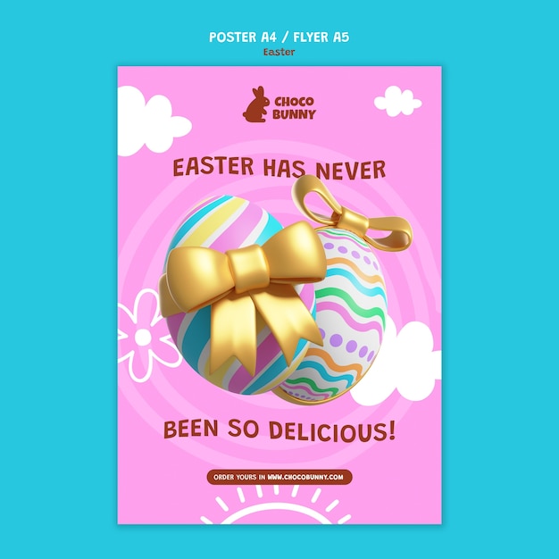 PSD gratuito diseño de plantillas de pascua