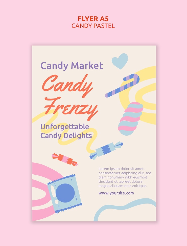 PSD gratuito diseño de plantillas de pastel de caramelo