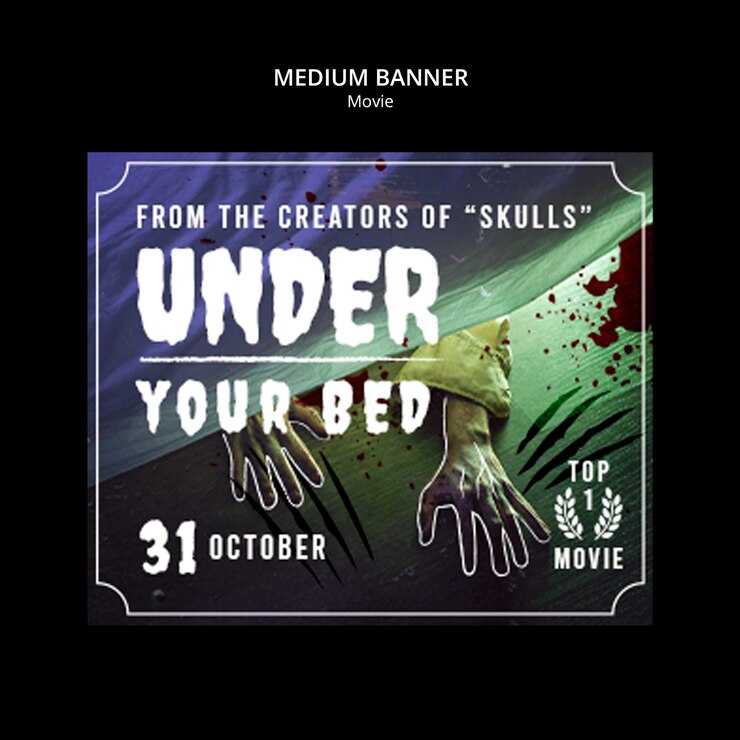PSD gratuito diseño de plantillas de películas de terror